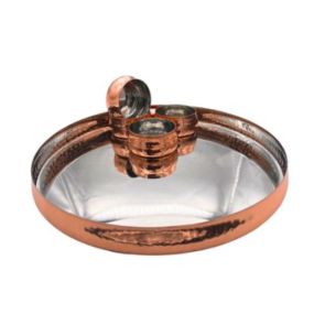 Copper Plated Hammered Curved Thali Set 32.5cm (with 4 Ramekins)