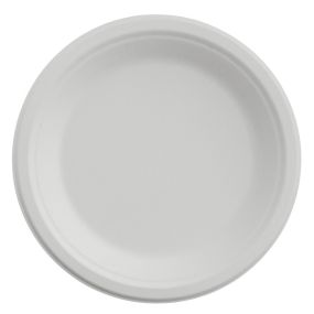 Bagasse White Round Plate (225mm/9") TP3 (Pack 50)