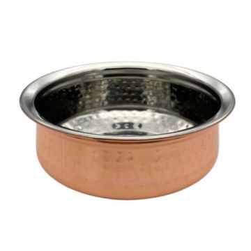 Copper Plated Hammered Handi 13.5cm