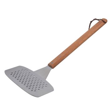 Wooden Handle Large Rectangular Perforated Turner 47cm
