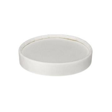 White Soup Cup Lid PP Lined Fits 8oz-12oz (Pack 25) (For 137488)
