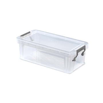 Whitefurze 1.25 Litre Allstore Storage Box 23cm with Silver Clamp