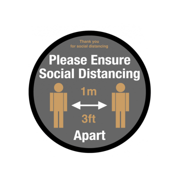400mm Diameter Please ensure of social distancing floor graphic (SD193)