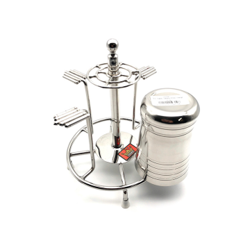 Stainless Steel Glass Holder / Stand (4 Cup)