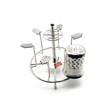 Stainless Steel Glass Holder / Stand (6 Cup)
