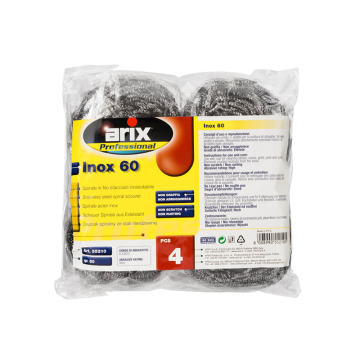 Arix Professional Steel Spiral Scourer 60g (Pack 4)