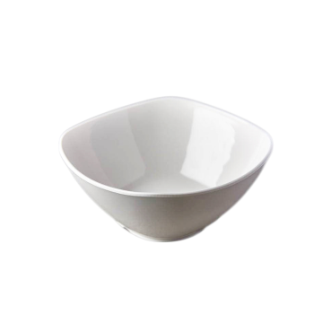 Melamine Square Round Bowl White 9.5cm