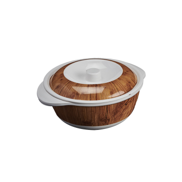 Melamine Teakwood Round Casserole Bowl 19cm
