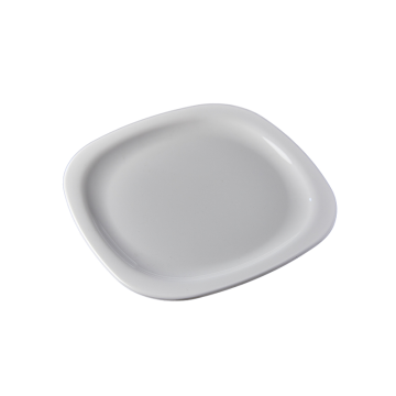 Melamine Square Round Dinner Plate White 28cm