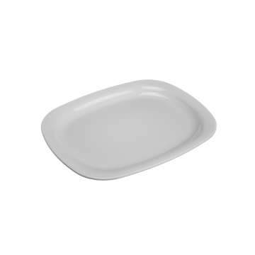 Melamine Square Oval Plate White 31x25cm
