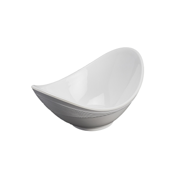 Melamine Elipse Bowl White 19cm