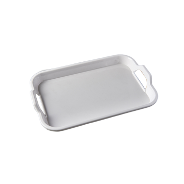 Melamine Serving Tray with Two Handles White 32.5 x 22.5cm