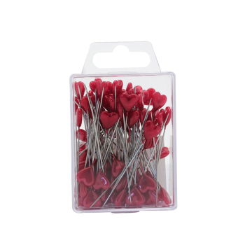 Heart Head 5cm Red Pins (Pack 80)