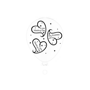 Latex Balloons Wedding Day (Pack 48)