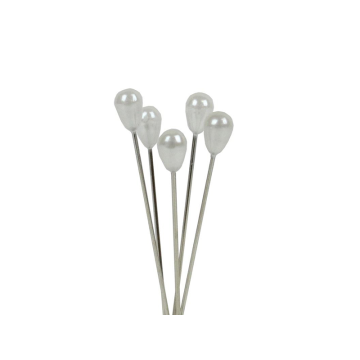 Pear Shape 4cm White Pins (Pack 144)