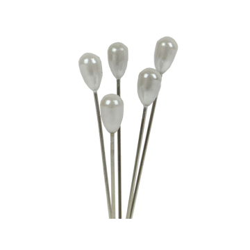 Pear Shape 5cm White Pins (Pack 144)