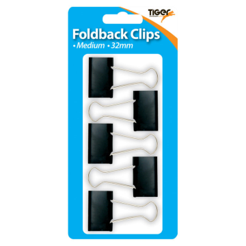 Tiger Fold Back Clips 32mm (Pack 5)