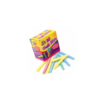 Art Box 50 Chalks 25 White 25 Assorted Col (Pack 50)
