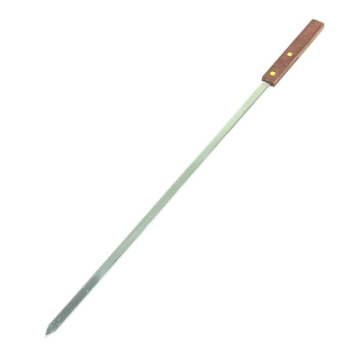 Wooden Handle Flat Steel Skewer 10mm x 21.5&quot;