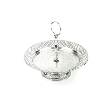 Silver Round Cake Stand 1 Tier