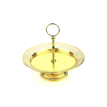 Gold Round Cake Stand 1 Tier