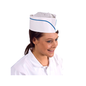 Forage Chefs Hat with Blue Line (Pack 100)