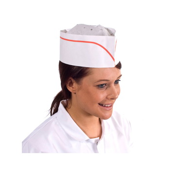 Forage Chefs Hat with Red Line (Pack 100)