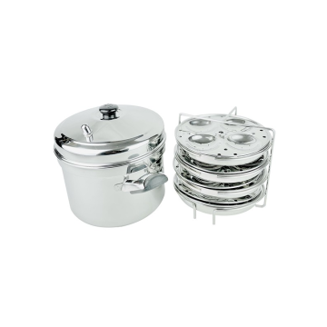 Stainless Steel Idli Cooker with 4 Plates (16 Idlis)