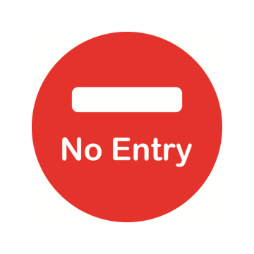 300mm Diameter No Entry Symbol Floor Graphic