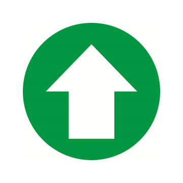 300mm Diameter Green Arrow Symbol Floor Graphic