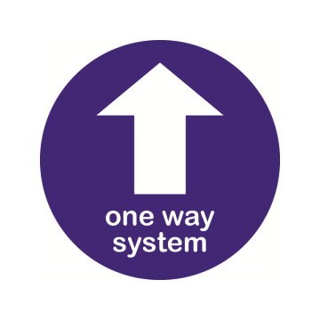 300mm Diameter Blue Arrow One Way System Symbol Floor Graphic