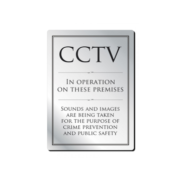 Brushed Silver CCTV In Operation Notice 297 x 210mm