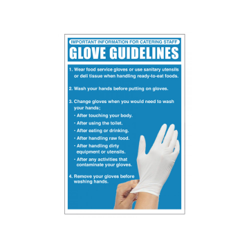 Glove Guidelines Notice Self Adhesive 300 x 200mm