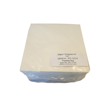 White 7x7 Pizza Box Liner 2Kg