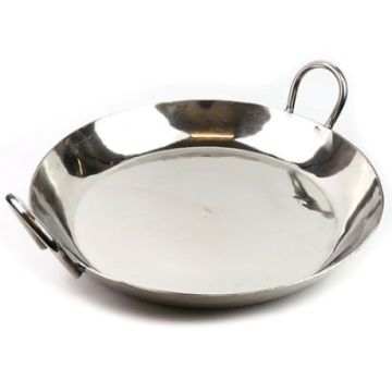 Round Stainless Steel Shallow Jalebi Karahi 16&quot;