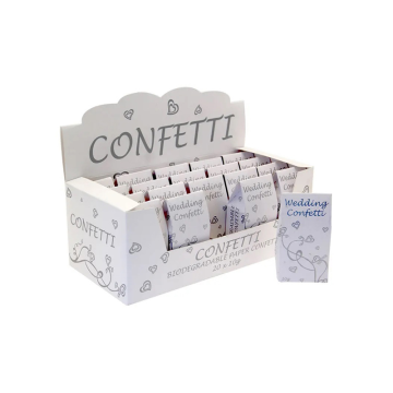 Biodegradable Paper White &amp; Silver Confetti 20g