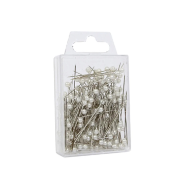 Round Headed 4cm Pearl White Pins (Pack 144)