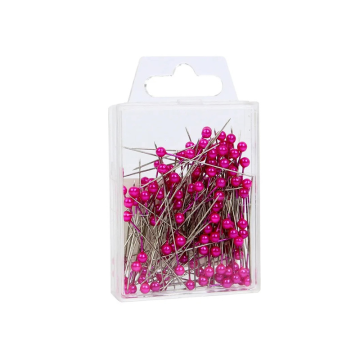Round Headed 4cm Pink Pearl Pins (Pack 144)
