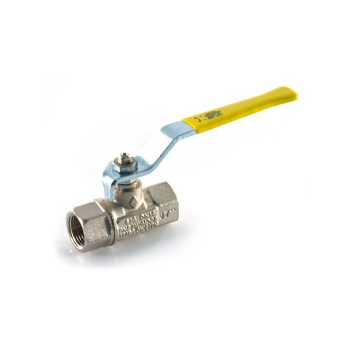 Gas Ball Valve - 1/2&quot; - BSP TF Yellow Lever Handle FxF
