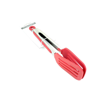 Royal Cuisine Stainless Steel Spatula Tong with Red Silicone Head