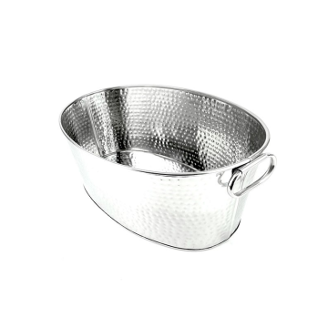 Steel Wine / Bucket Cooler Beverage Tub Hammered 53x38x22cm