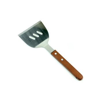 Economy Wooden Handle Perforated  Hamburger Turner 10x7cm