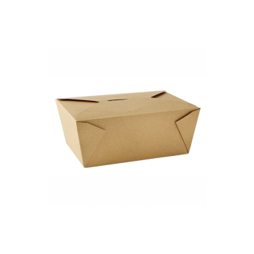 Kraft Biodegradeable Food Carton No 4, 140 x 195mm at base, 2898ml (Pack 180)
