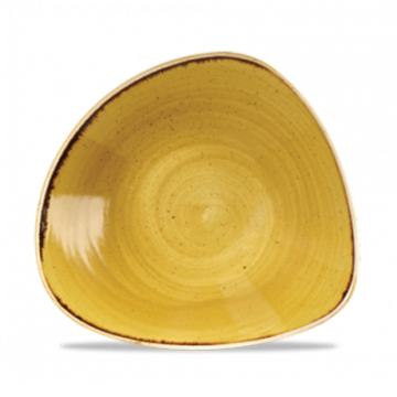 Churchil Stonecast Mustard Seed Yellow Triangular Bowl 7.25&quot;