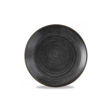 Churchill Stonecast Raw Black Evolve Coupe Plate 6.5&quot; / 16.5cm (Pack 12)
