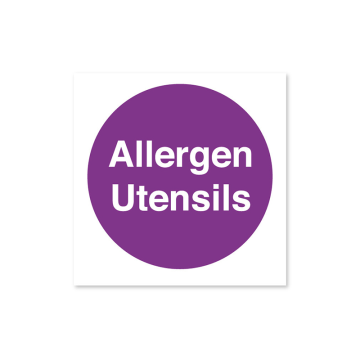 Allergen Utensils Sticker 100mm x 100mm
