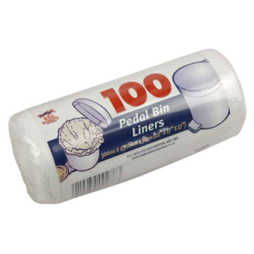 Royal Markets Pedal Bin Liners White 12&quot;x17&quot;x17&quot; (Pack 100)