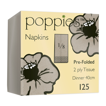 Dinner Napkin 2ply 40cm Recycled 8 Fold (Pack 100) [100/20]