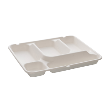 Sabert Bepulp Compostable Rectangular Platter 5 Compartments 30x24cm (Pack50)
