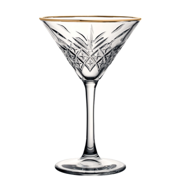 Timeless Vintage Martini Glass with Gold Rim 8oz (23cl) (Pack 12) *Handwash*